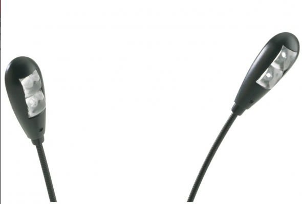 Preview: Klemmleuchte mit 2 LEDs, schwarz